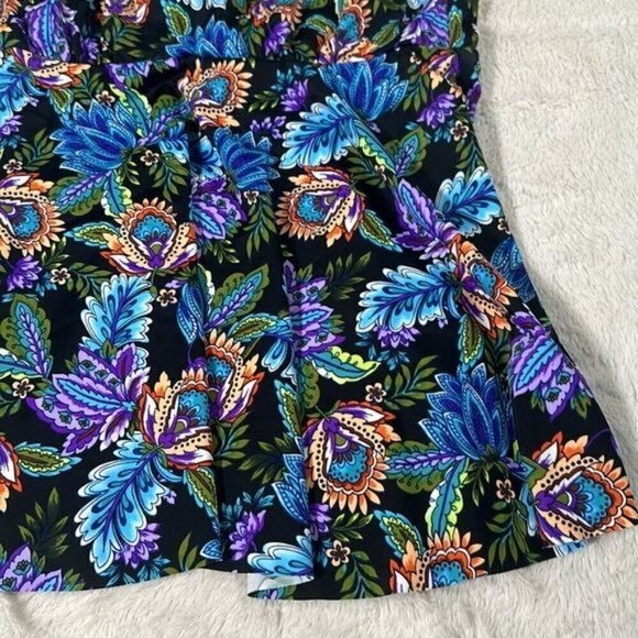 Swim Solutions Tankini Top Swimsuit size 8 Boho Paisley V Neck Underwire NEW - Picture 14 of 16